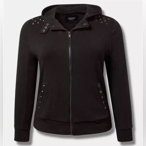 Torrid Fleece Studded Moto Jacket